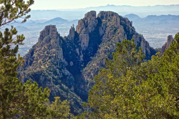 A hard earned rare view of finger rock in the Catalina Mountains above Tucson!